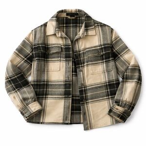 Sanctuary Plaid Button Down Shirt in Green and Cream
